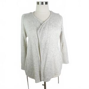 J Jill PureJill Cardigan Sweater Medium Petite Shrug Open Front Knit Beige
